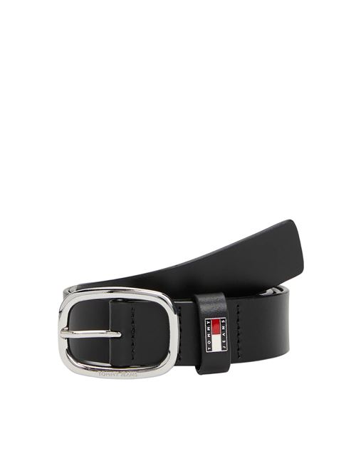 Cintura c/fibbia ovale nera Tommy Jeans | AW0AW15836BDS